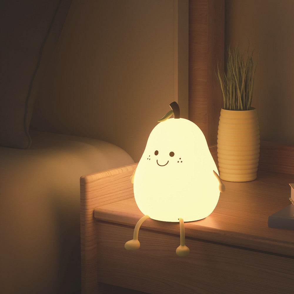 Veilleuse LED en forme de poire rechargeable par USB, variateur tactile, en silicone, lampe de table pour chambre à coucher, cadeau pour couple, Boby Light