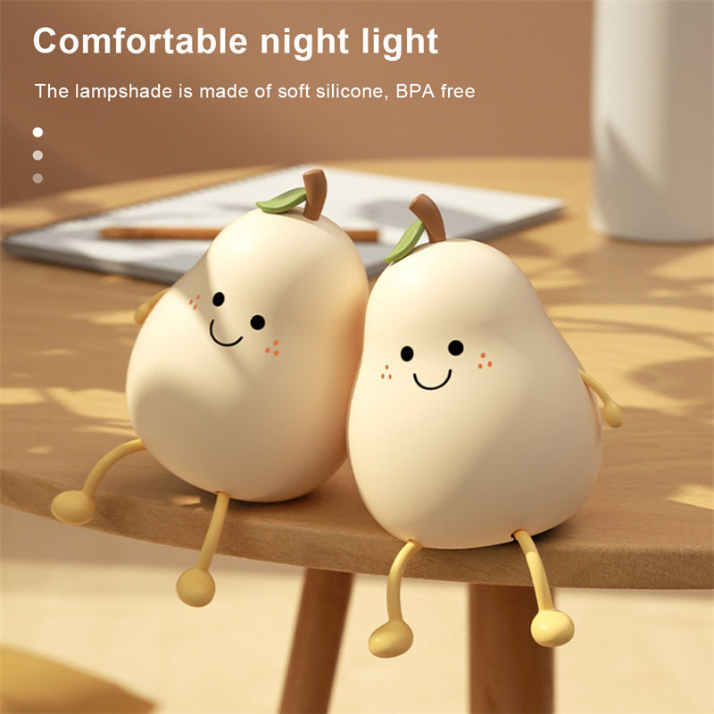 Veilleuse LED en forme de poire rechargeable par USB, variateur tactile, en silicone, lampe de table pour chambre à coucher, cadeau pour couple, Boby Light